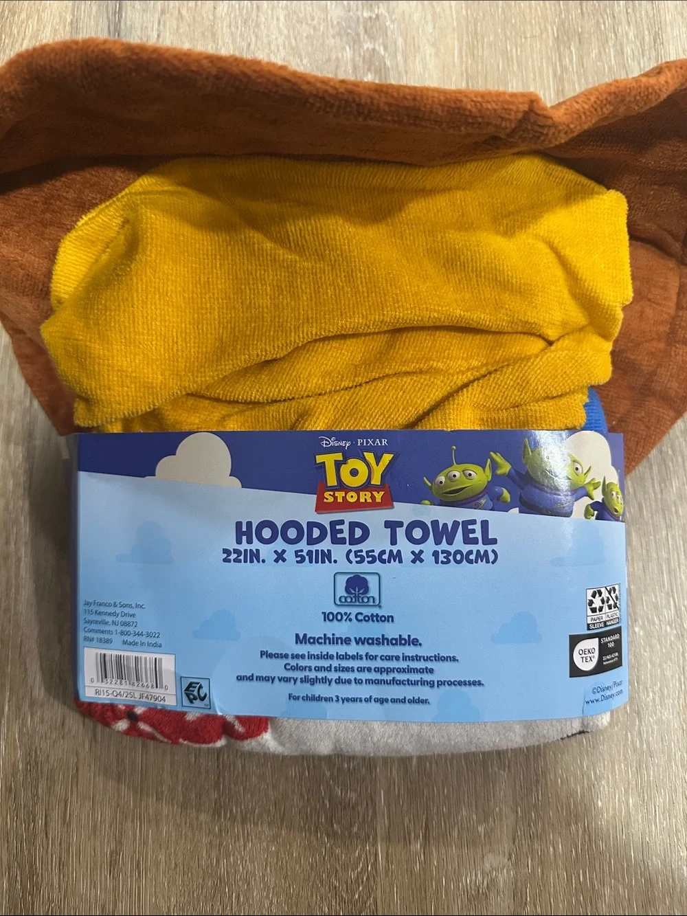 Toy Story Woody Hooded Bath Towel - Brown/White/Black